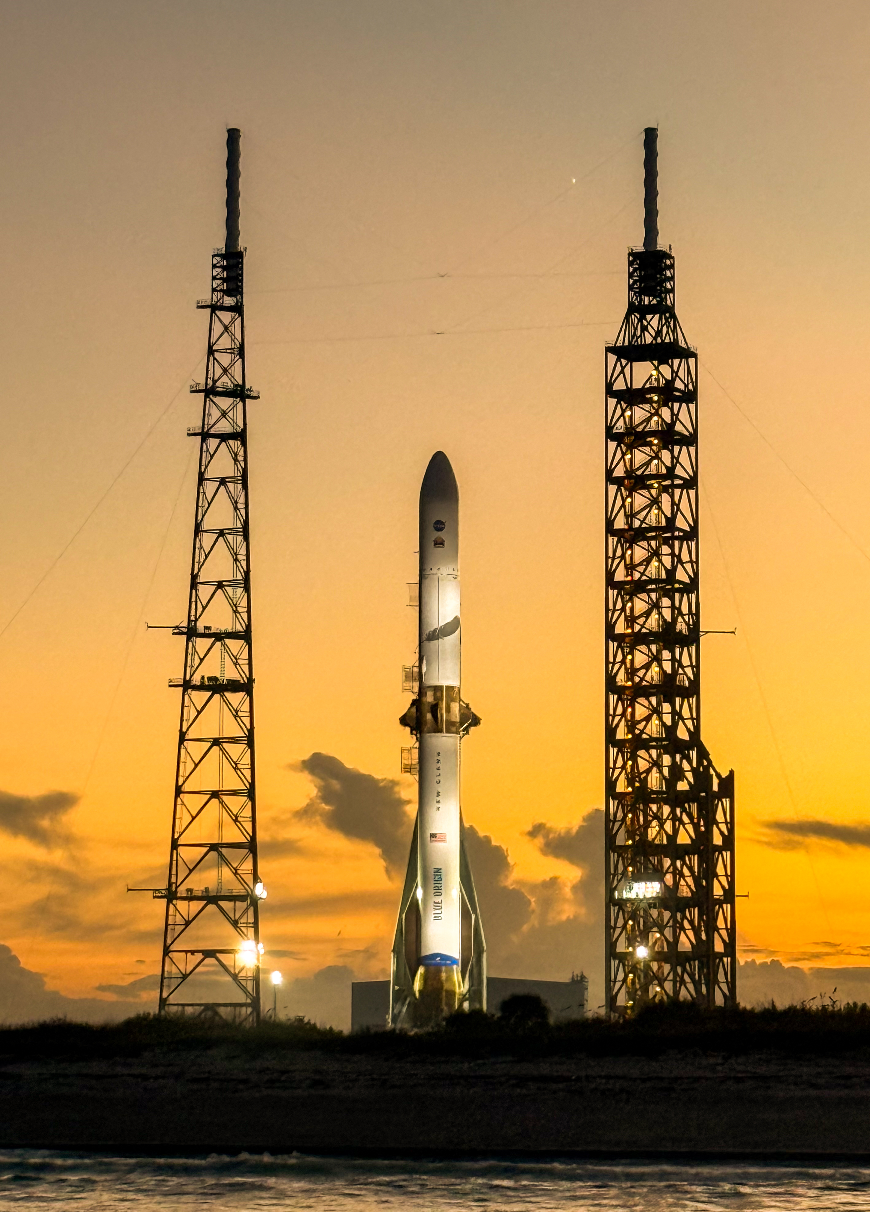 New Glenn on the launch pad prior to the NG2 launch. Photo credit: Andrew Javor
